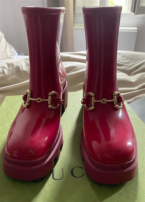 pink gucci rain boots|Gucci rain boots for women.